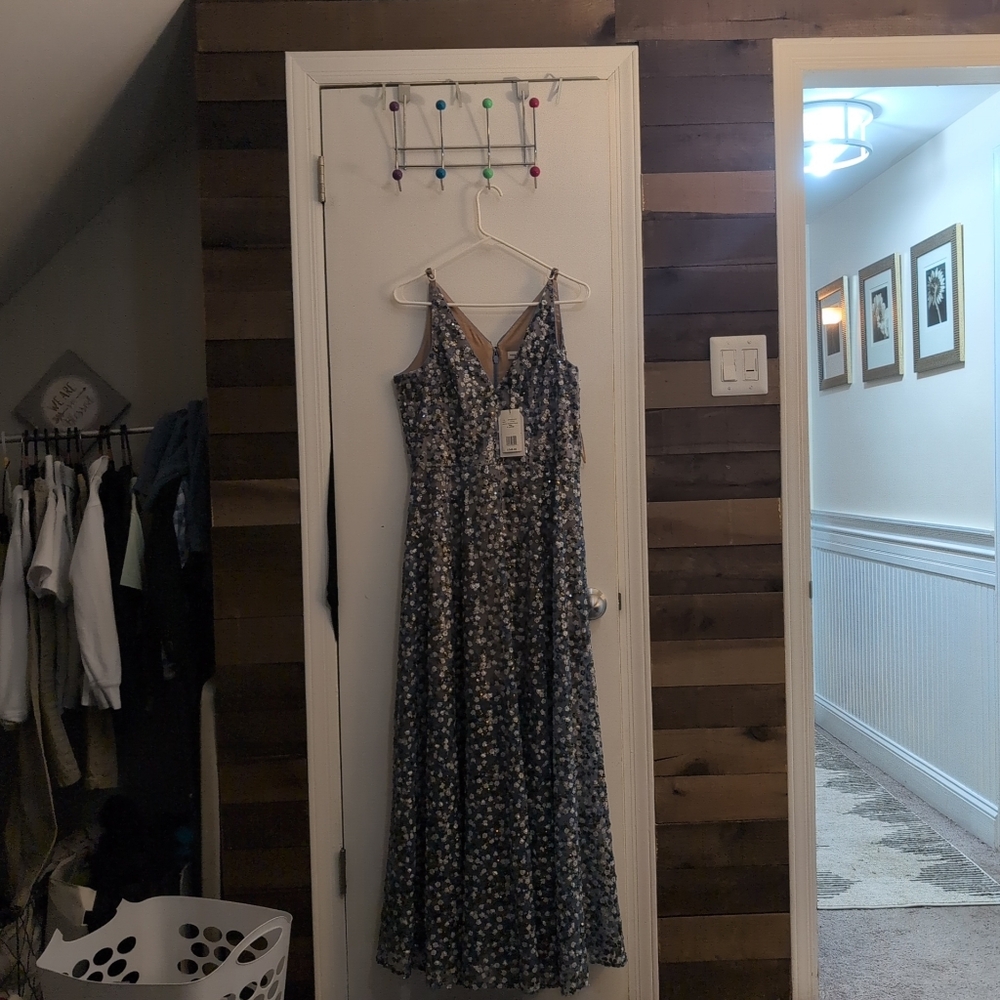 Dress The Population XL, Floral Maxi Dress with Spaghetti Straps